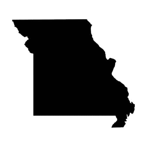 shape of the state of missouri in black on a white background